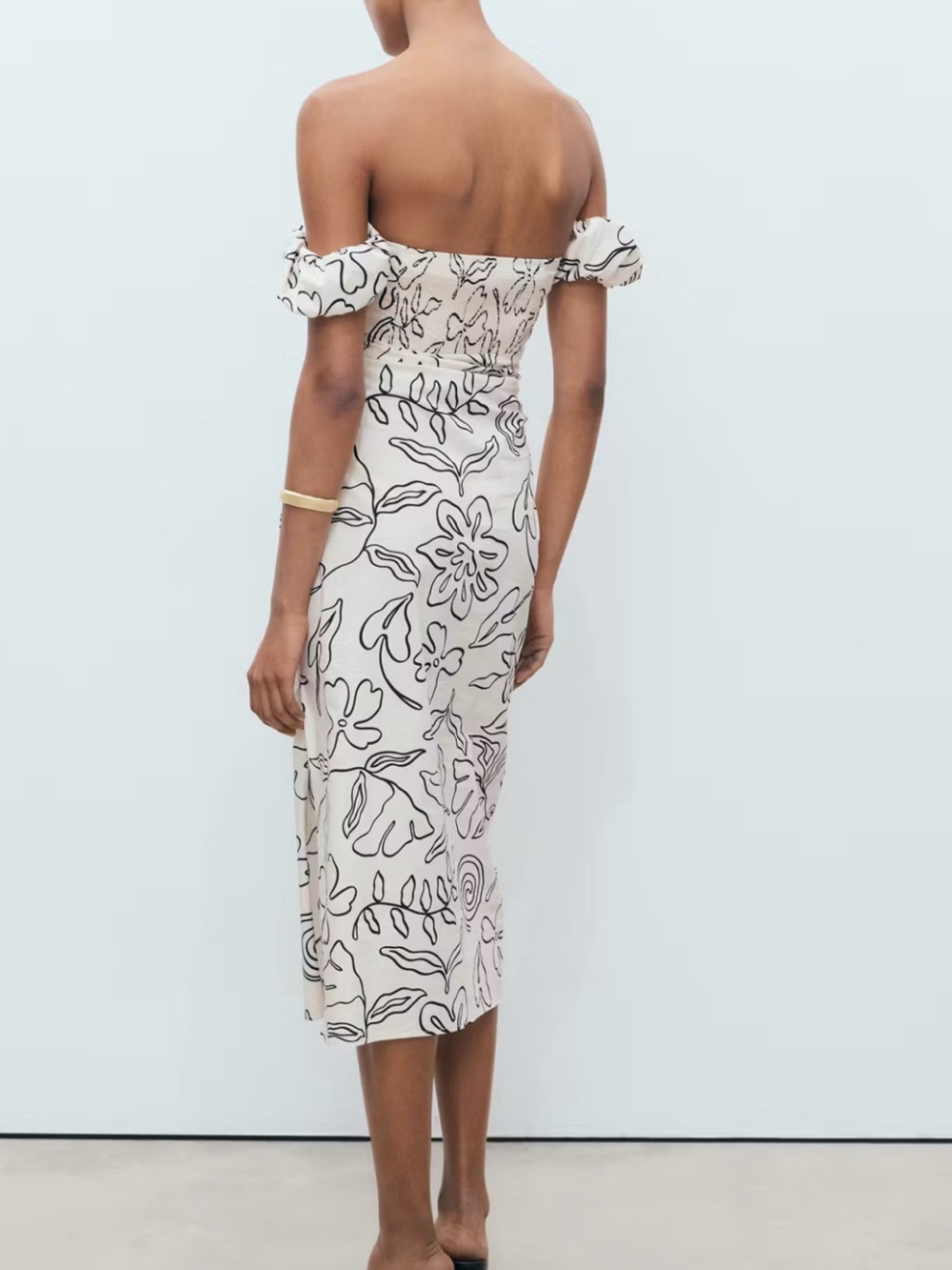 Mango STRAPLESS FLORAL DRESS - Picture 3 of 5